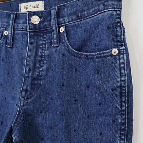 Madewell High Rise Slim Straight Embroidered Polka Dot Edition Jean Size 25 - Picture 5 of 9
